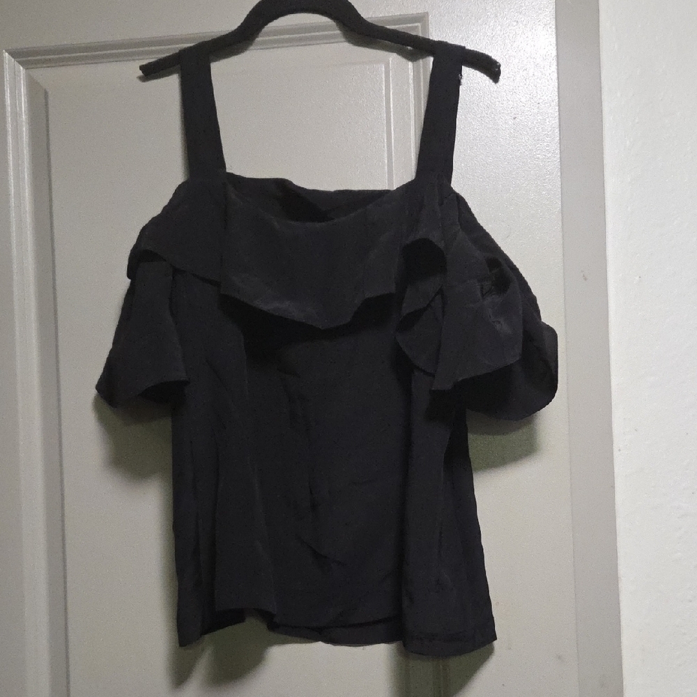 J. Crew Black Off-Shoulder Blouse
